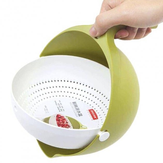 Універсальна миска – друшляк Mesh Strainer Drain Basket ∙ Господарський силіконовий кошик зі зливом 2в1 - мініатюра 2