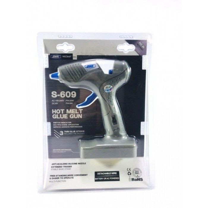 Пістолет для силіконового клею S 609 ∙ Клейовий термопістолет від мережі 220v / від батарейок - мініатюра 3