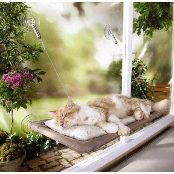 Підвісна лежанка - гамак для котів Window Mounted Cat Bed - мініатюра 2