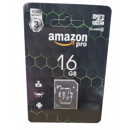 Карта пам'яті Micro SDHC 16GB Amazon pro microSD Мікро СД картка з адаптером - мініатюра 3