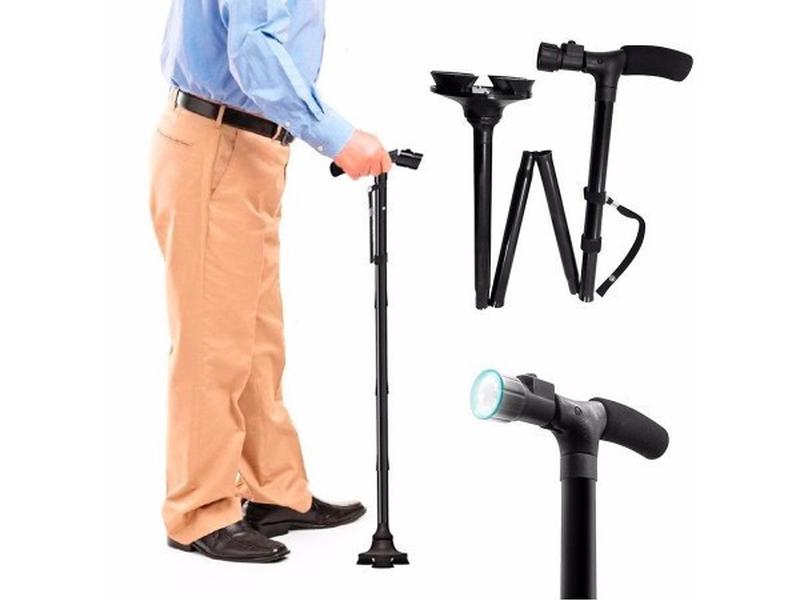 Телескопічна складна тростина із вбудованим ліхтариком Trusty Cane