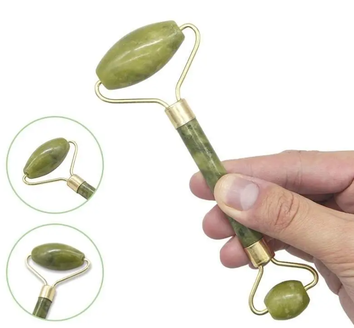 Нефритовий набір для масажу обличчя Ролик 2 в 1 + Скребок Гуаша - мініатюра 3