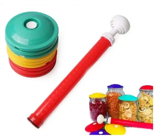 Вакуумна система ВАКС, 9 кришок + насос ∙ Вакуумні кришки для консервації та тривалого зберігання продуктів - мініатюра 3