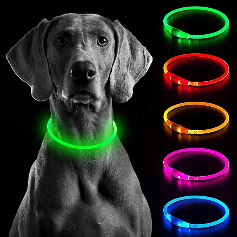 LED нашийник для собак універсальний з регульованою довжиною 10-70 см ∙ USB зарядка ∙ 3 режими свічення ошийника - мініатюра 6
