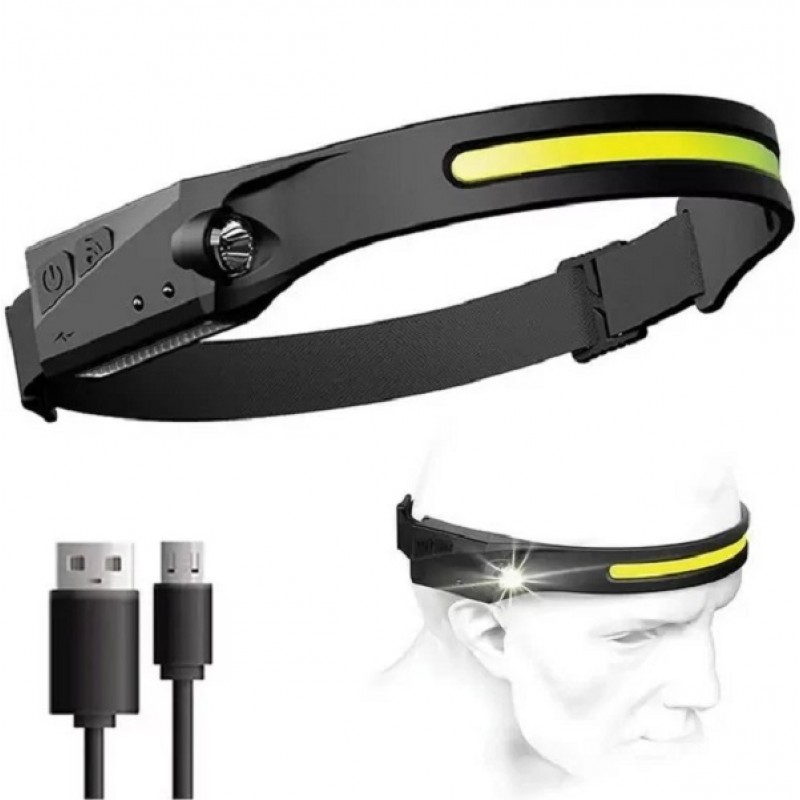 Налобний ліхтар BAILONG BL-G28 XPE+COB ∙ Акумуляторний ліхтарик ∙ USB/Type-C зарядка - мініатюра 2