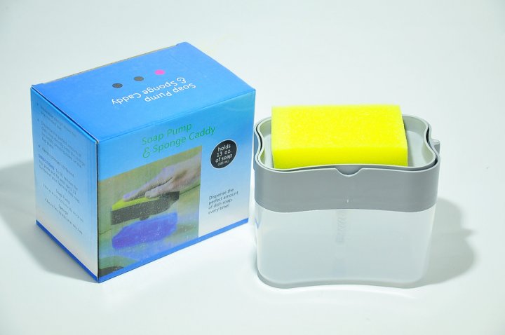 Кухонний диспенсер - органайзер для губки Soap Pump Caddy з дозатором миючого засобу, 380 мл - мініатюра 5
