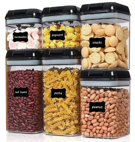 Набір контейнерів для зберігання їжі, сипких та круп FOOD Storage Container Set ∙ 6 ємностей з герметичними кришками