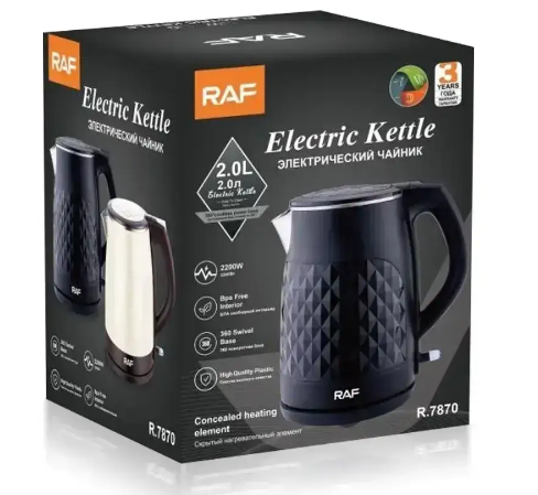 Електрочайник RAF R7870 ∙ Чайник електричний, 2 л ∙ Нержавіюча сталь ∙ 2200Вт - мініатюра 2