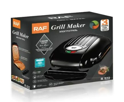Гриль контактний притискний RAF R522 ∙ Електрогриль з антипригарним покриттям, 1200Вт - мініатюра 4