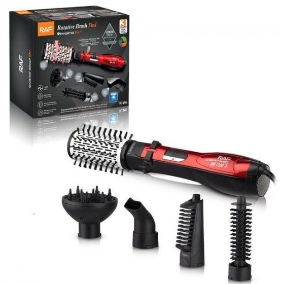 Фен-щітка для волосся Rotative Brush RAF R416 ∙ Брашинг для укладання волосся з насадками 5 в 1, 1200Вт