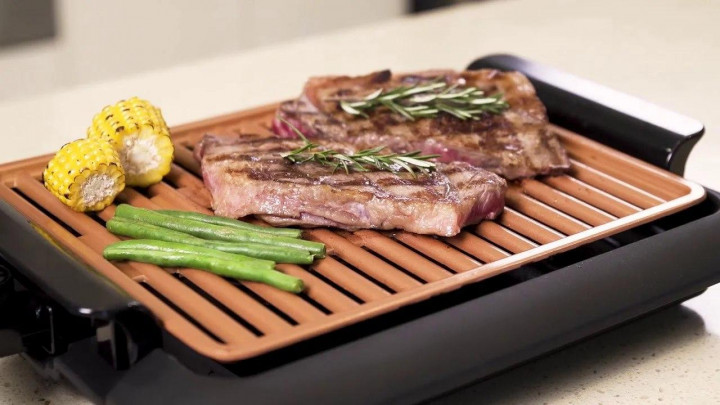 Електричний бездимний лист - деко для гриля UTM JE-S37 ∙ Домашній настільний електрогриль, 3000 Вт - мініатюра 4