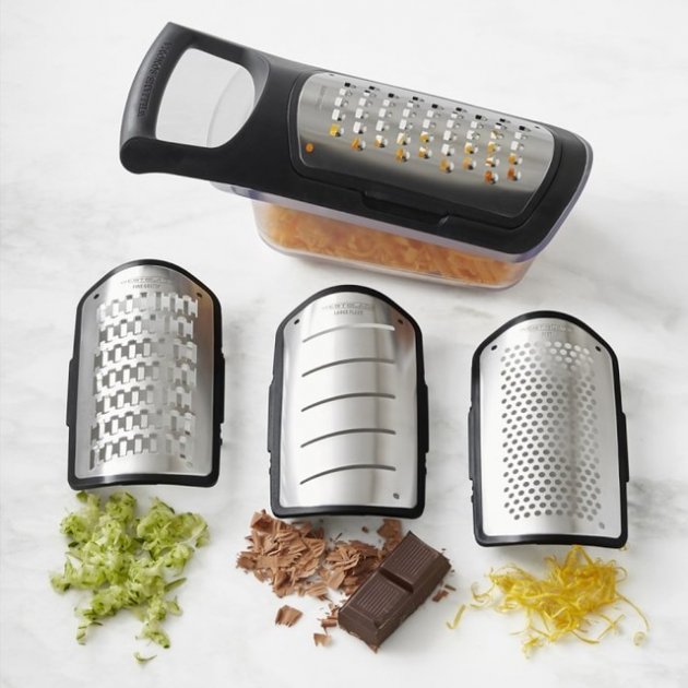 Тертка для овочів 4 в 1 Soft Touch Container Grater Set ∙ Набір терок з контейнером ∙ 4 змінні насадки