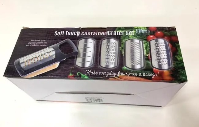 Тертка для овочів 4 в 1 Soft Touch Container Grater Set ∙ Набір терок з контейнером ∙ 4 змінні насадки - мініатюра 2