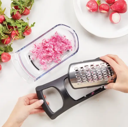 Тертка для овочів 4 в 1 Soft Touch Container Grater Set ∙ Набір терок з контейнером ∙ 4 змінні насадки - мініатюра 3