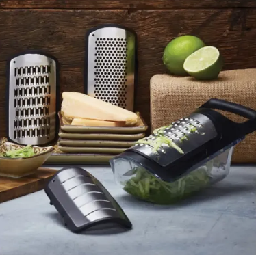 Тертка для овочів 4 в 1 Soft Touch Container Grater Set ∙ Набір терок з контейнером ∙ 4 змінні насадки - мініатюра 4