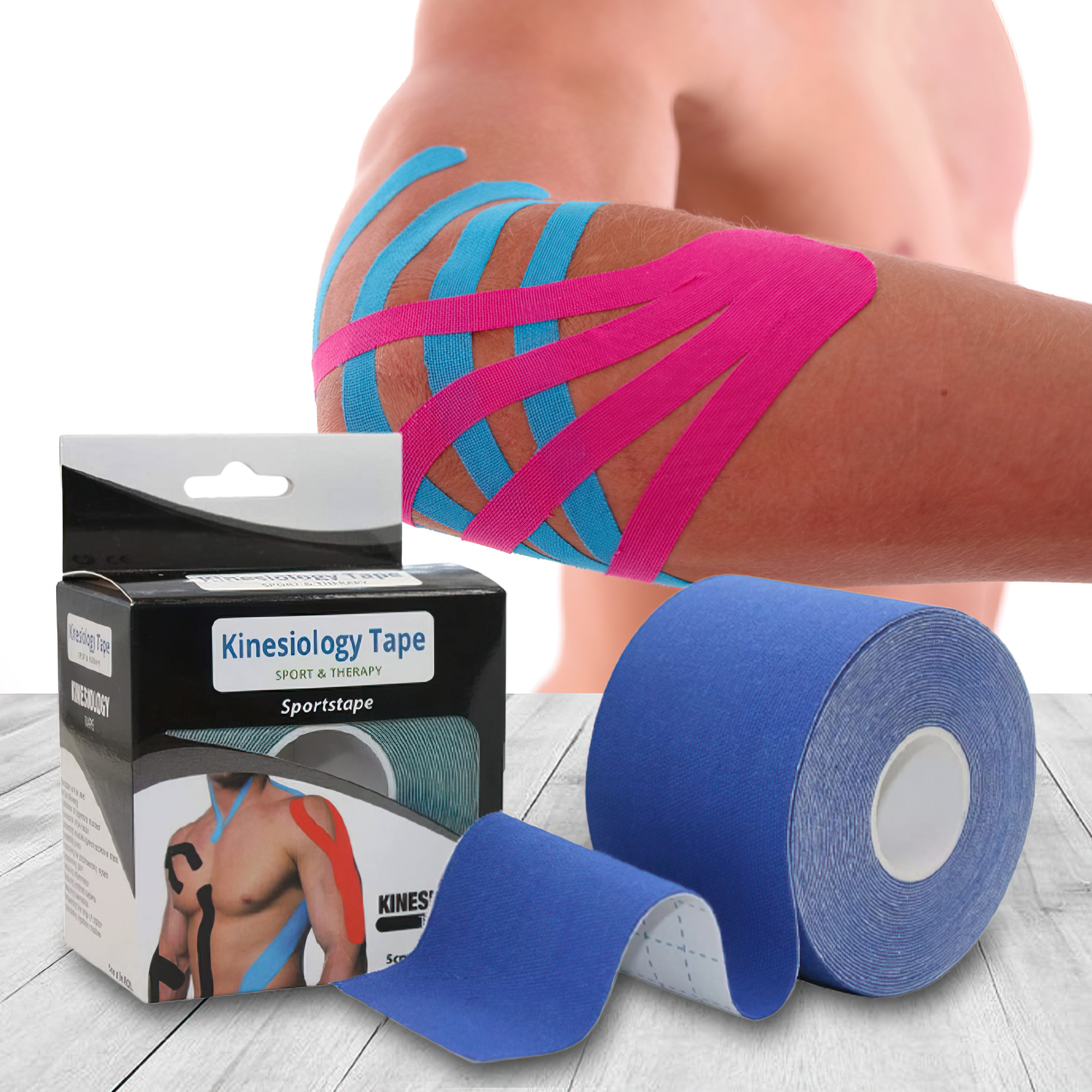 Кінезіо тейпи Kinesiology tape, 2см х 5м ∙ Еластичний пластир – тейп для тіла, спини та шиї в рулоні
