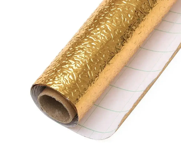 Фольга - самоклейка 'Золото' 300 х 60 см ∙ Самоклеюча захисна фольга плівка для кухонних та інших поверхонь, стійка до жиру, води та високих температур - мініатюра 2