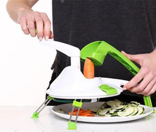 Кухонний подрібнювач Roto Champ ∙ Овочерізка - мультислайсер для нарізування та подрібнення овочів та фруктів 4 в 1 з контейнером - мініатюра 6