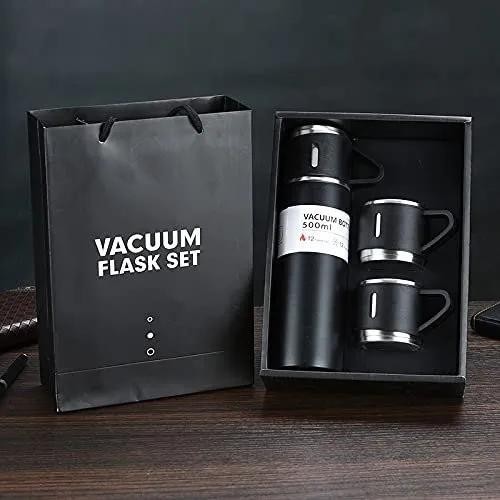 Вакуумний термос з нержавіючої сталі Vacuum Flask Set 500 мл із чашками в комплекті 3* 150 мл ∙ Подарунковий набір 3 в 1 - мініатюра 3