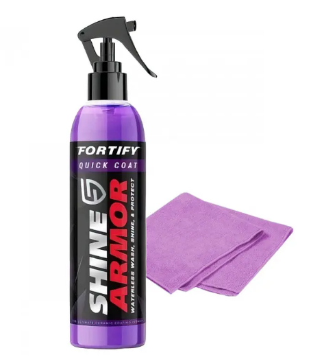 Поліроль для кузова авто Shine Armor ∙ Засіб від подряпин з серветкою - мікрофібра для полірування в комплекті, 236 мл