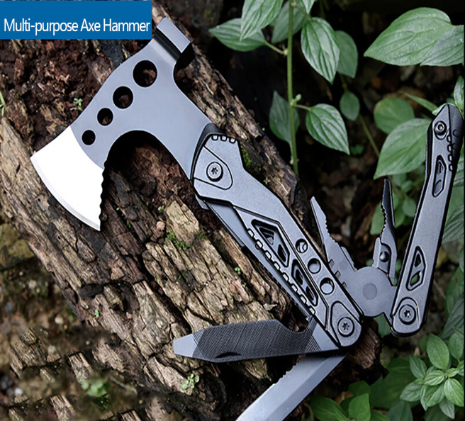 Кишеньковий Мультитул Kni-fe Ax-e Ham-mer Camping 15-in-1 багатофункціональний інструмент для виживання в поході, риболовлі, полювання, туризму, кемпінгу - мініатюра 4