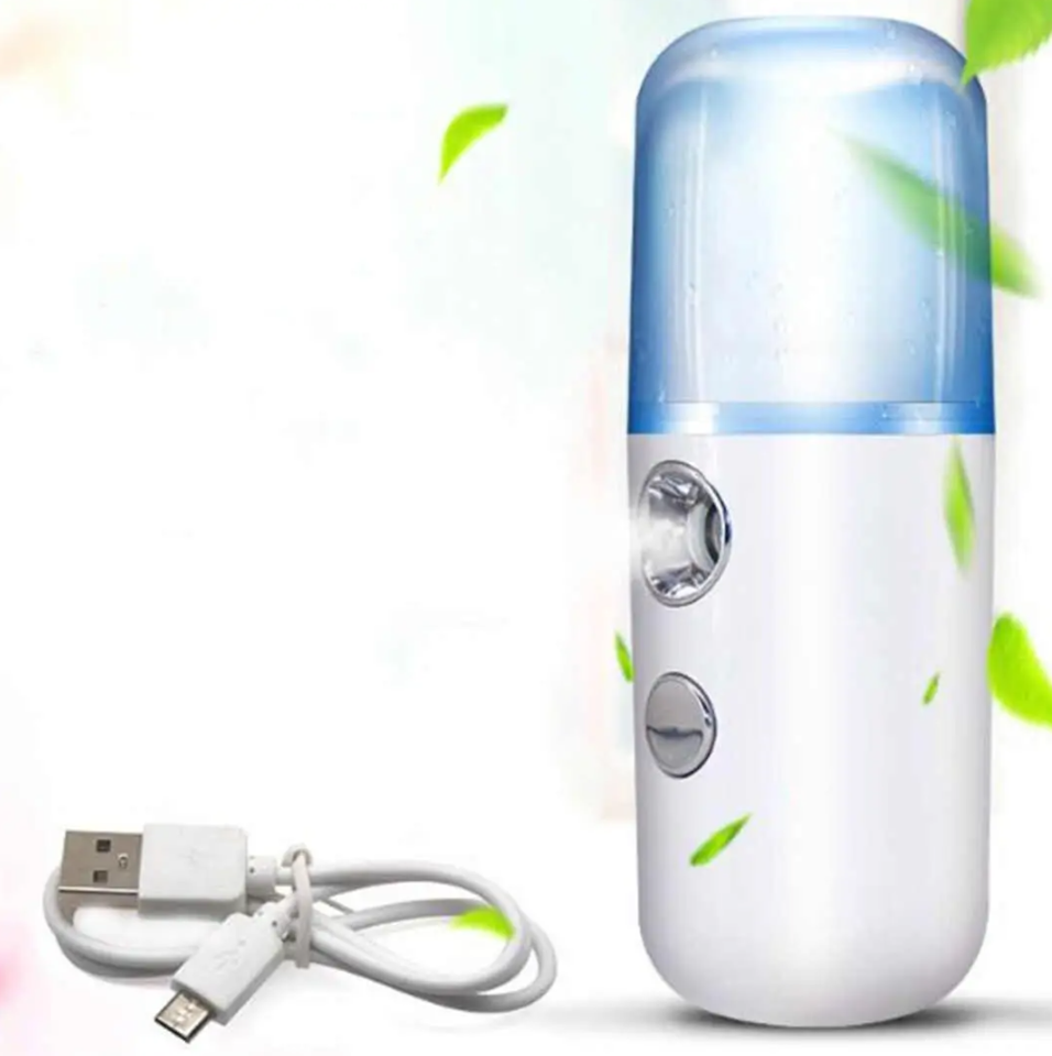 Кишеньковий ультразвуковий зволожувач шкіри Nano Mist Soraver ∙ Портативний USB нано-розпилювач міст для обличчя, 30 мл
