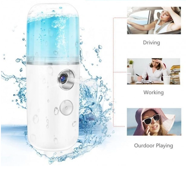 Кишеньковий ультразвуковий зволожувач шкіри Nano Mist Soraver ∙ Портативний USB нано-розпилювач міст для обличчя, 30 мл - мініатюра 2