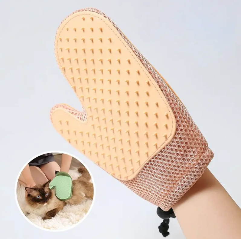 Рукавичка 2 в 1 для вичісування тварин та видалення шерсті з меблів, тканин, поверхонь XL-147 ∙ Двостороння масажна щітка для котів та собак - мініатюра 3