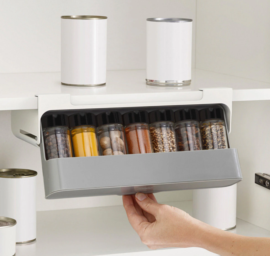 Навісний органайзер для спецій Under-shelf Spice Rack Набір баночок – спецівниць, 6 шт. - мініатюра 2