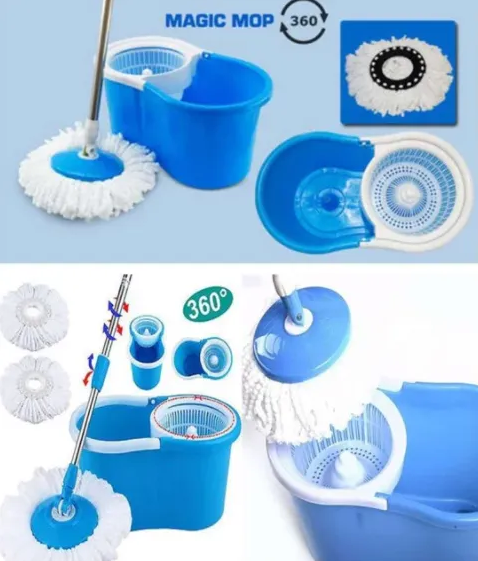 Швабра з відром з автоматичним віджимом Easy Mop ∙ Кругла швабра – ледарка ∙ Комплект для миття підлоги - мініатюра 7