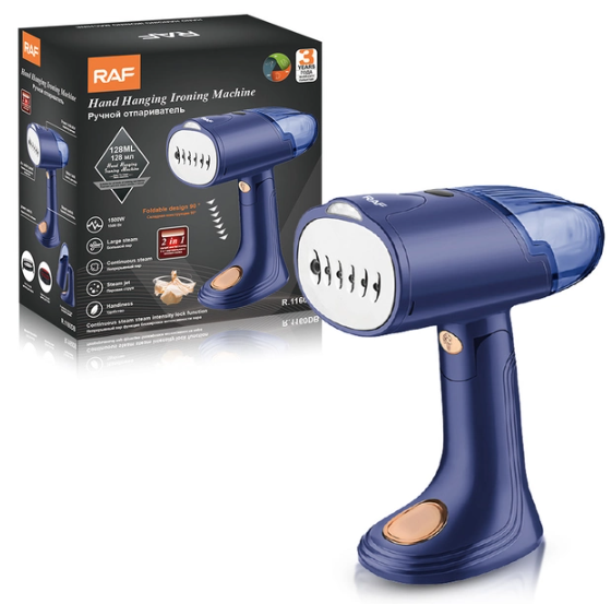 Ручний відпарювач RAF R.1160DB Складна парова праска для одягу, 1500 Вт - мініатюра 2