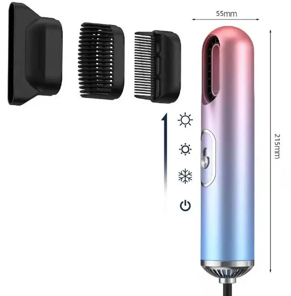 Портативний іонний фен COMMITMENT TO QUALITY з іонізацією для відновлення та швидкого сушіння волосся - мініатюра 3