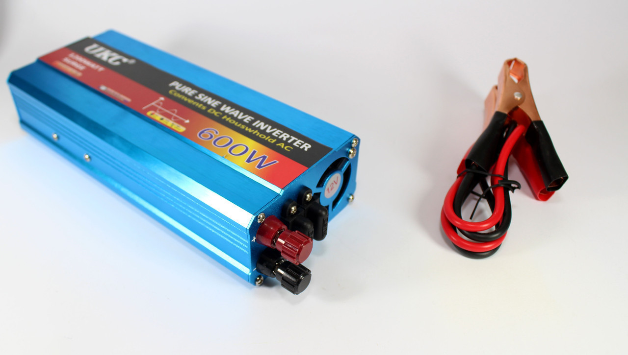 Перетворювач із чистою синусоїдою AC/DC 600W Інвертор напруги 12V-220V правильною синусоїдою - мініатюра 2