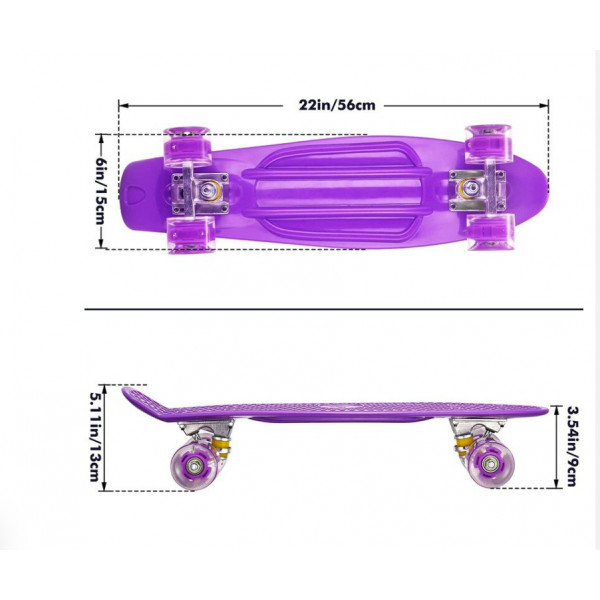 Пенні борд Penny board Дитяча скейт дошка з підсвіткою колес Fish Skateboards - мініатюра 4