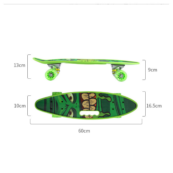 Пенні борд Халк Penny board Hulk Дитяча скейт дошка з підсвіткою колес Fish Skateboards - мініатюра 4