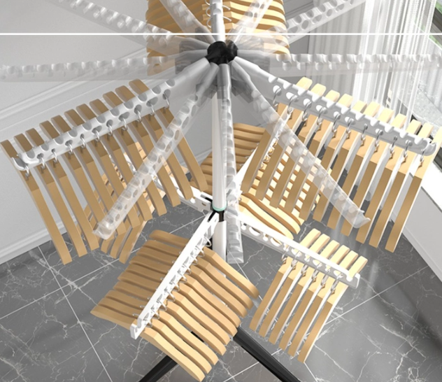 Підлогова сушарка для білизни з плічками для вертикального сушіння речей - мініатюра 3