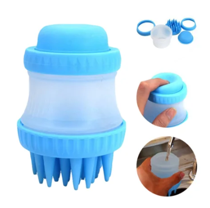 Щітка для миття тварин Cleaning Device The Gentle Dog Washer з силіконовими ворсинками для купання та масажу собак та кішок - мініатюра 2