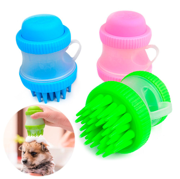 Щітка для миття тварин Cleaning Device The Gentle Dog Washer з силіконовими ворсинками для купання та масажу собак та кішок - мініатюра 5
