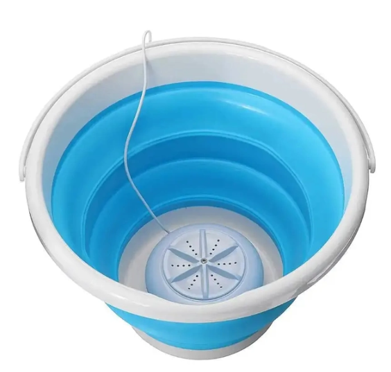 Ультразвукова портативна пральна машина Ultrasonic Turbine Wash USB зі складним відром 10 л - мініатюра 3