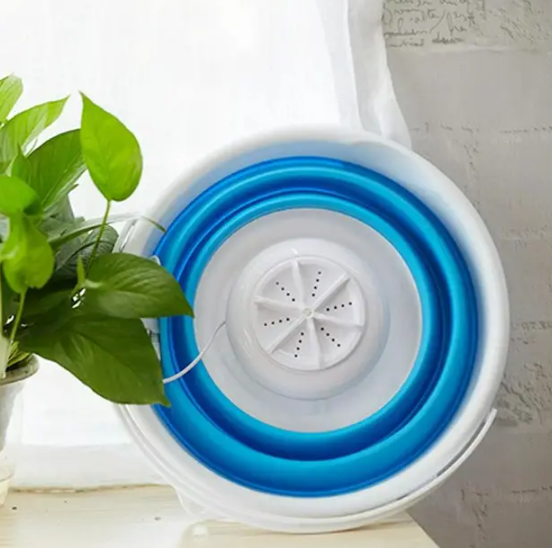 Ультразвукова портативна пральна машина Ultrasonic Turbine Wash USB зі складним відром 10 л - мініатюра 6