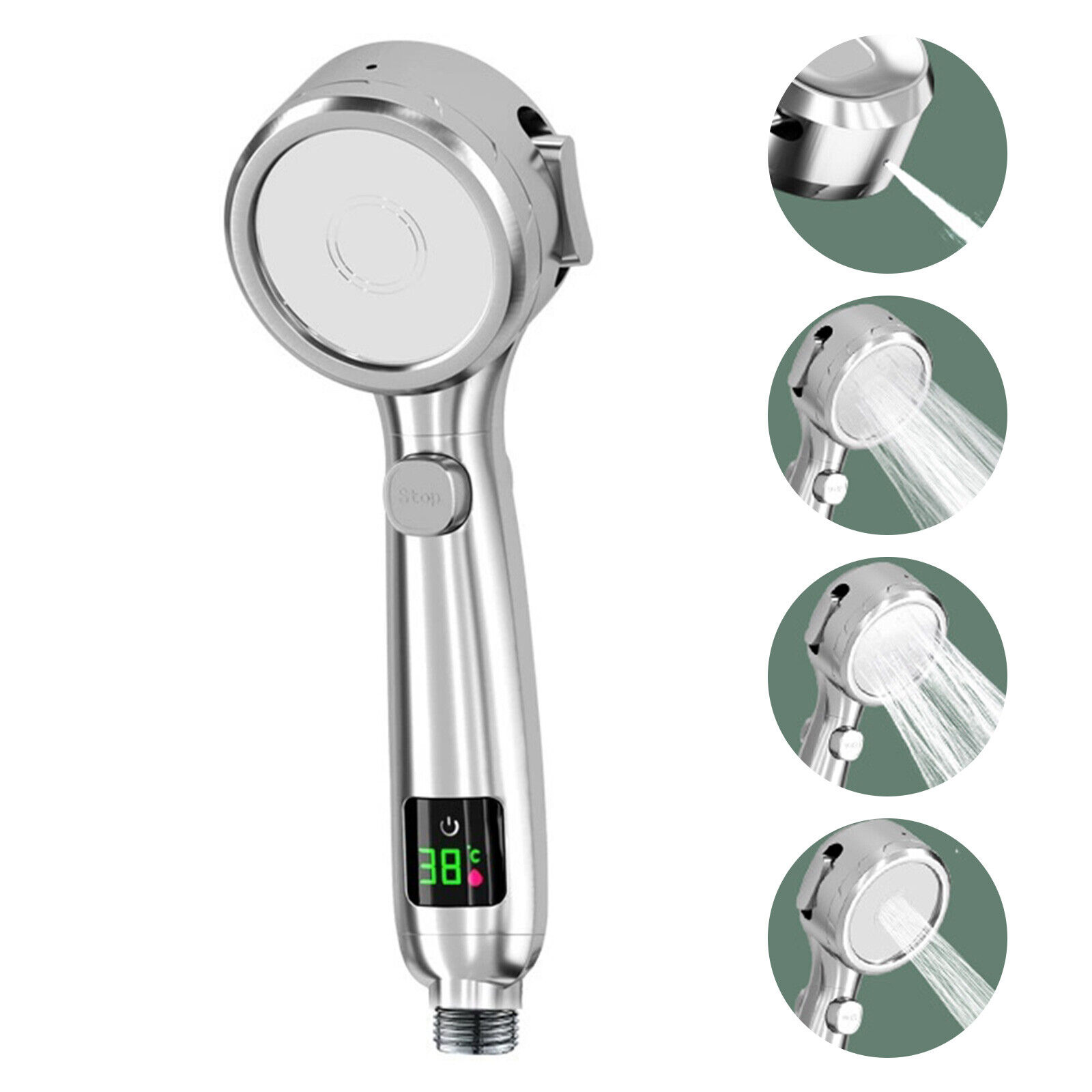 Інноваційна лійка для душу з індикатором температури - мініатюра 2