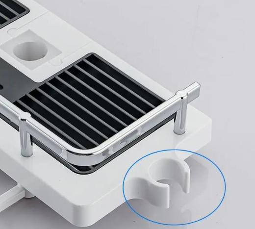 Полиця для ванної кімнати Shower Rack Регульована стійка для душу з тримачем шланга та гачками - мініатюра 4