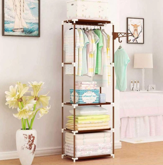 Шафа - органайзер NEW BOXY COAT RACK Збірна вішалка з полицями та гачками для одягу - мініатюра 6