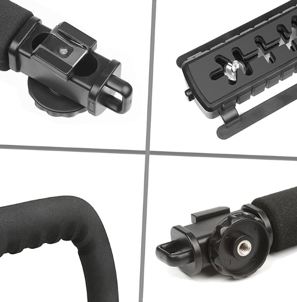 Портативний стабілізатор AY49U для відеозйомки U-подібна ручна стабілізуюча підставка – кронштейн із тримачем камери/телефону та спалаху - мініатюра 3