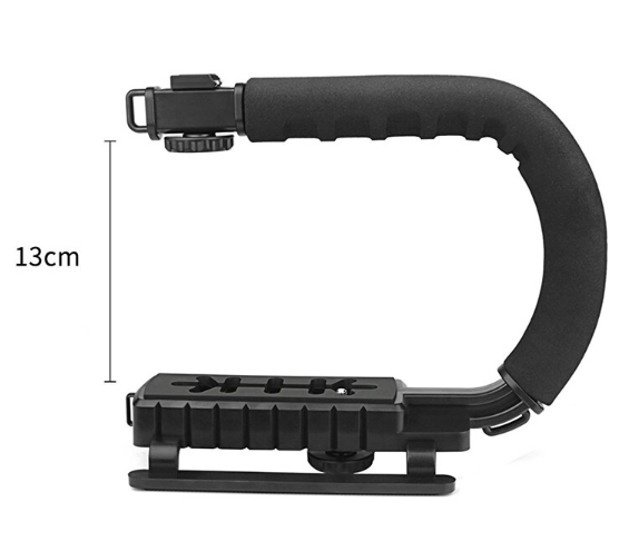 Портативний стабілізатор AY49U для відеозйомки U-подібна ручна стабілізуюча підставка – кронштейн із тримачем камери/телефону та спалаху - мініатюра 4