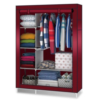 Тканинна шафа для речей Storage Wardrobe 88105 складаний гардероб 2 секції, 105 х 45 х 170 см - мініатюра 2