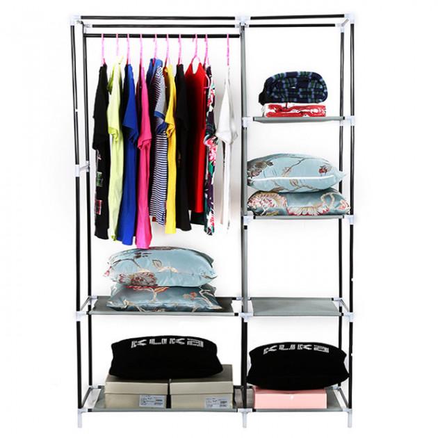Тканинна шафа для речей Storage Wardrobe 88105 складаний гардероб 2 секції, 105 х 45 х 170 см - мініатюра 3