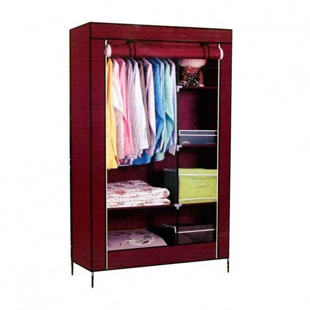 Тканинна шафа для речей Storage Wardrobe 88105 складаний гардероб 2 секції, 105 х 45 х 170 см - мініатюра 5