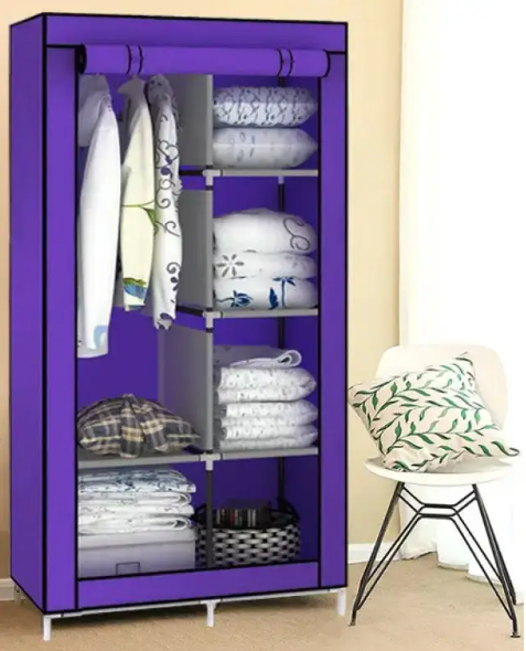 Тканинна шафа для речей Storage Wardrobe 88105 складаний гардероб 2 секції, 105 х 45 х 170 см - мініатюра 7