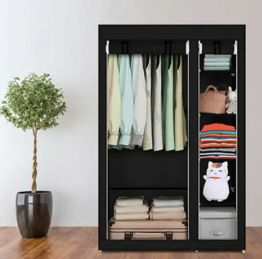 Тканинна шафа для речей Storage Wardrobe 88105 складаний гардероб 2 секції, 105 х 45 х 170 см - мініатюра 10